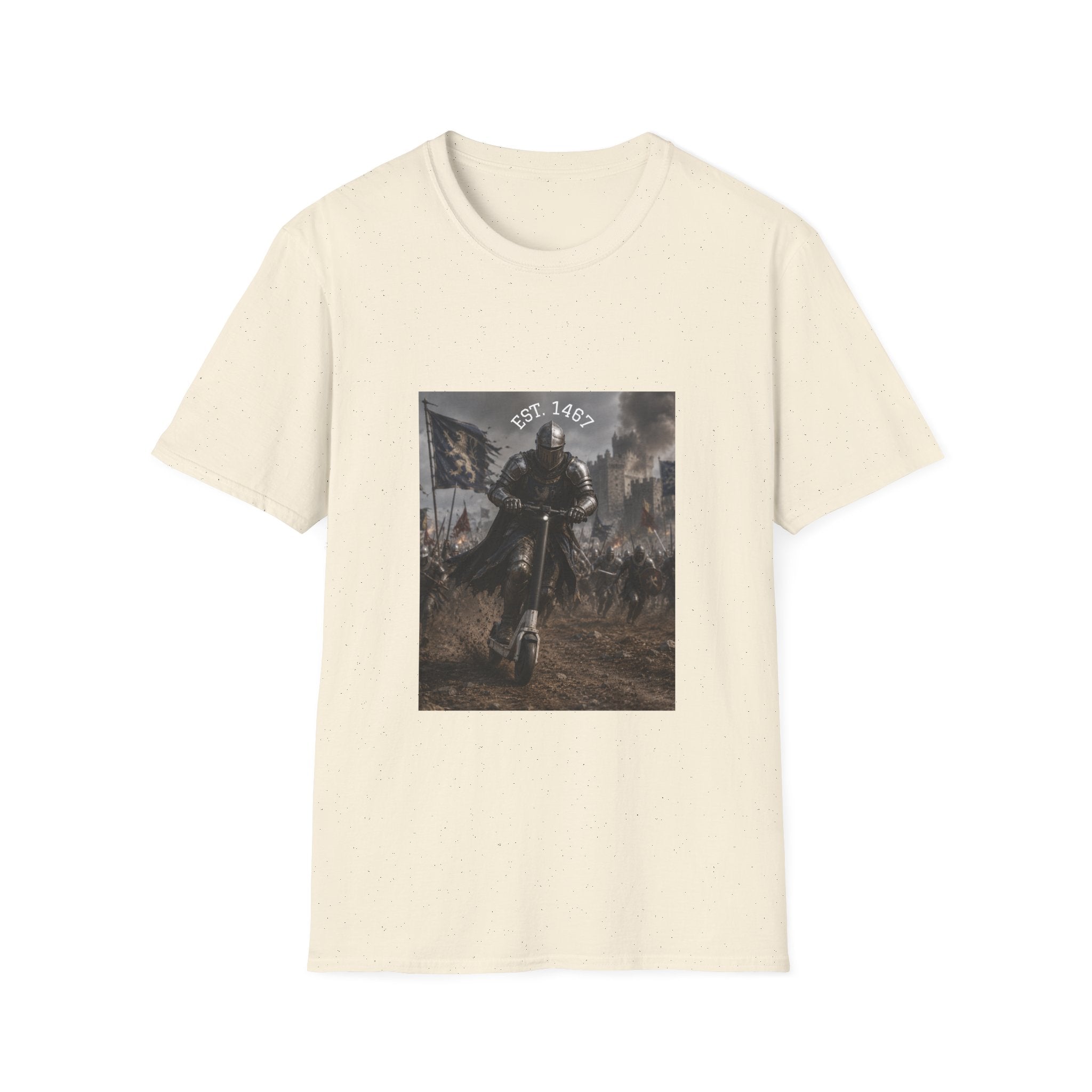 Medieval Knight Charging T-Shirt | Battle Scene, Armored Warrior