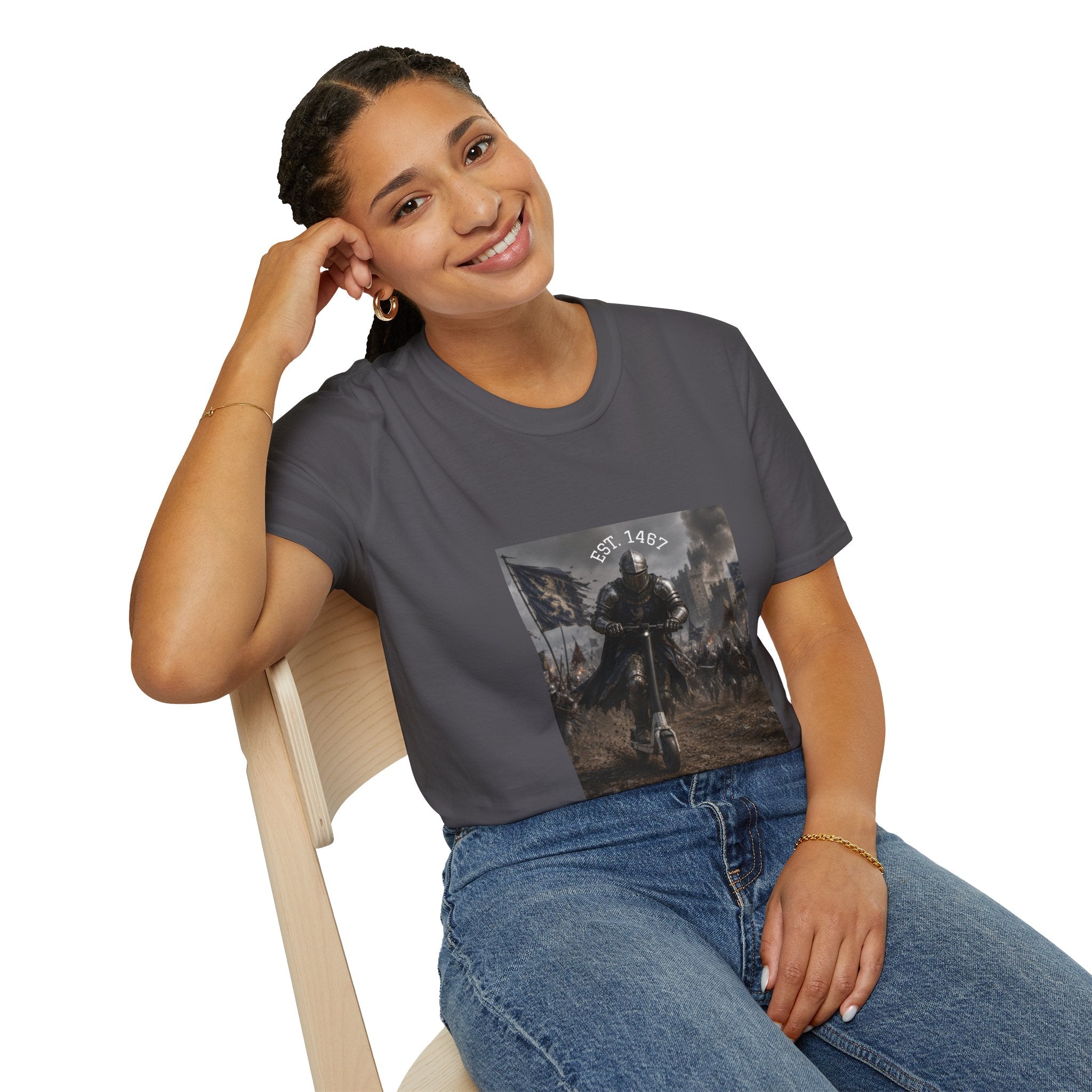 Medieval Knight Charging T-Shirt | Battle Scene, Armored Warrior
