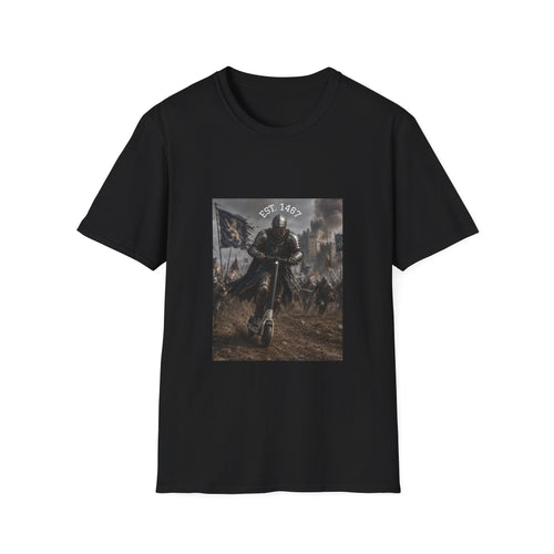 Medieval Knight Charging T-Shirt | Battle Scene, Armored Warrior