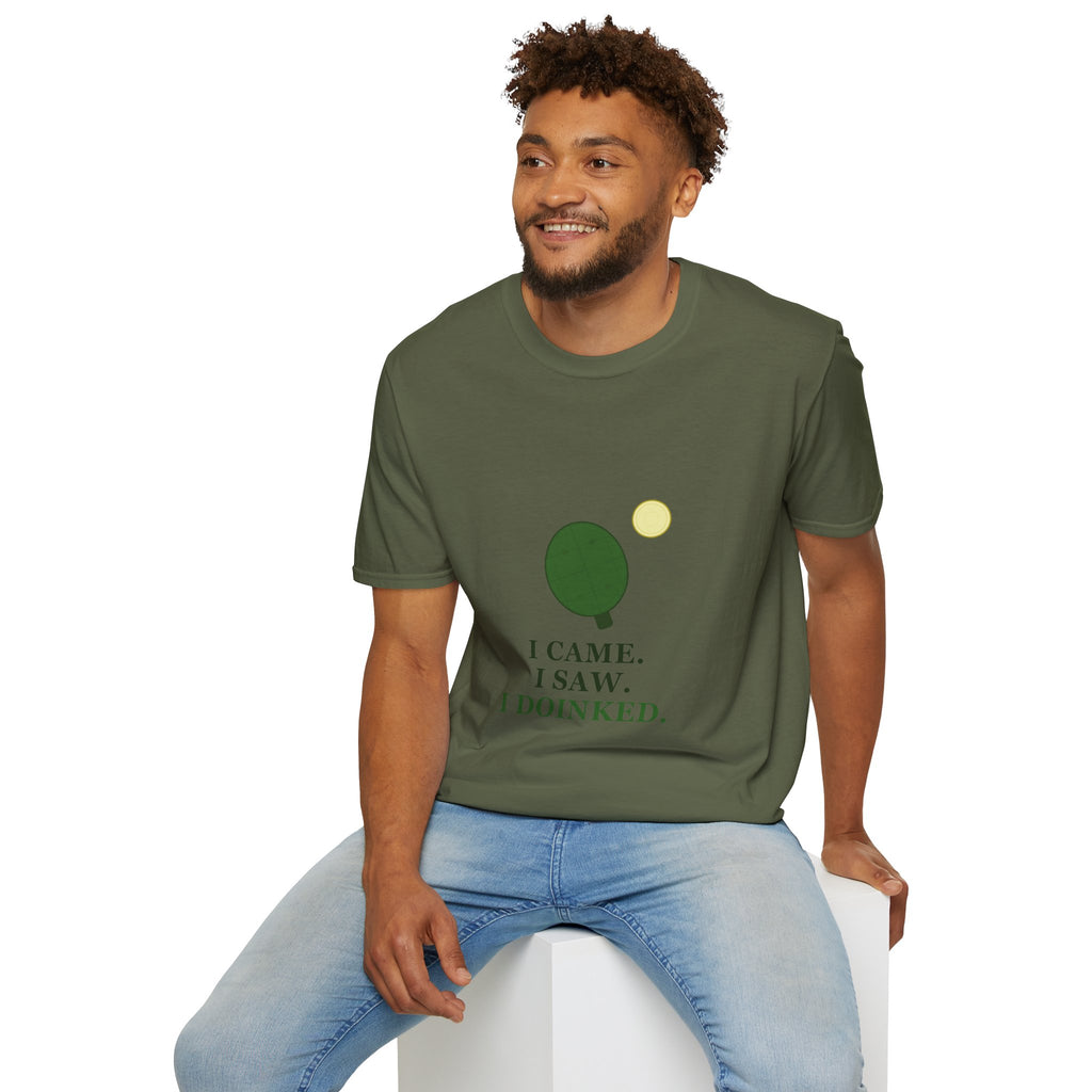 Pickle Ball Tee T-Shirt — "I Came. I Saw. I Doinked." Funny Picke Ball Shirt for Players