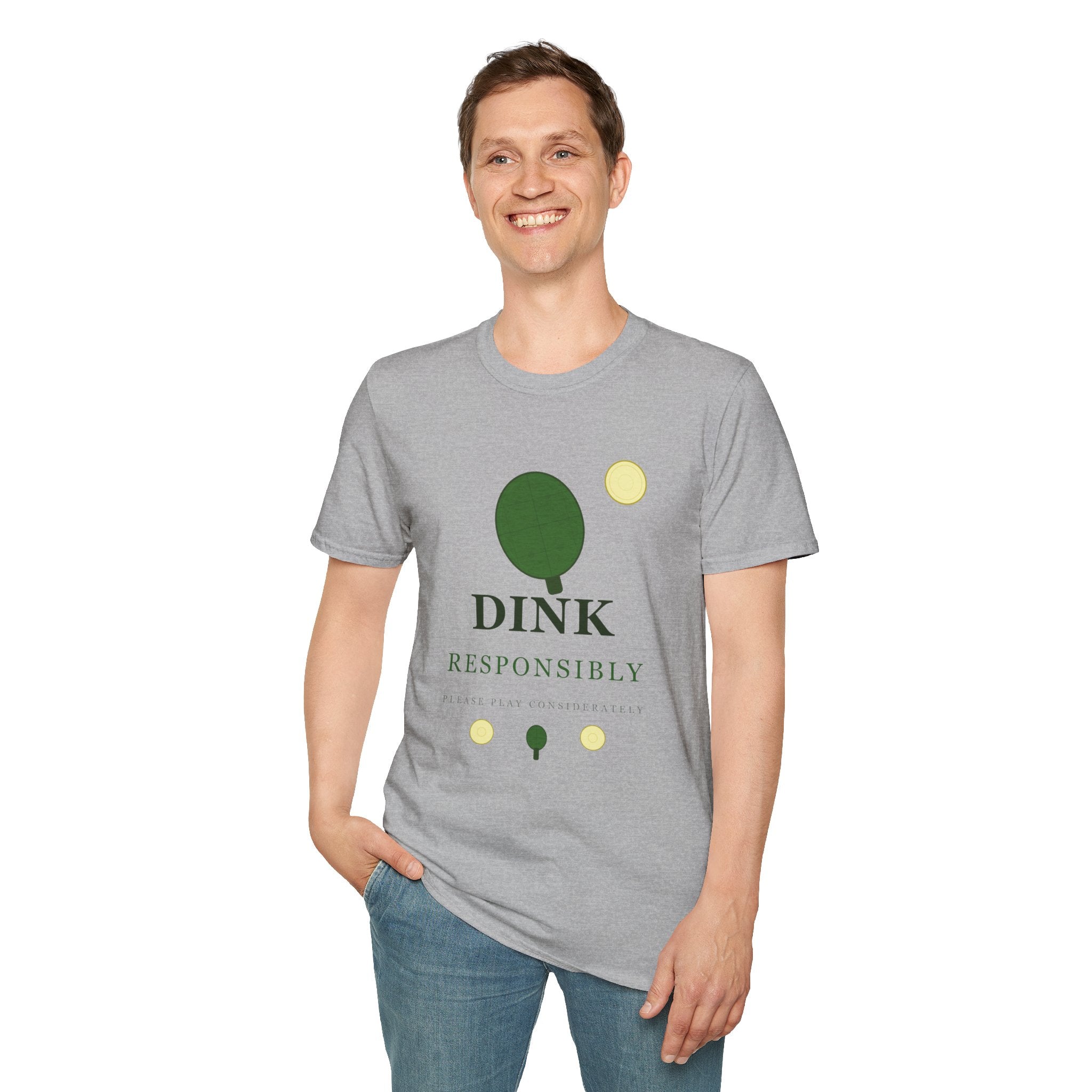 Dink Responsibly T-Shirt — Funny Pickleball Shirt for Players & Fans